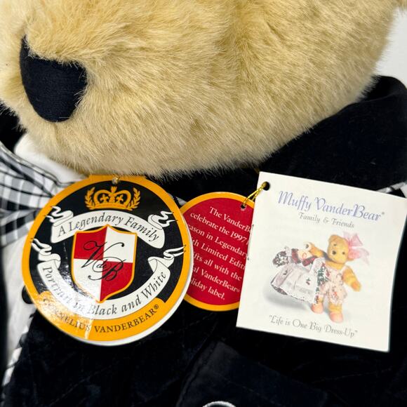 Cornelius VanderBear Portrait In Black & White Collectible Plush Bear NABCO NWT - Picture 4 of 8